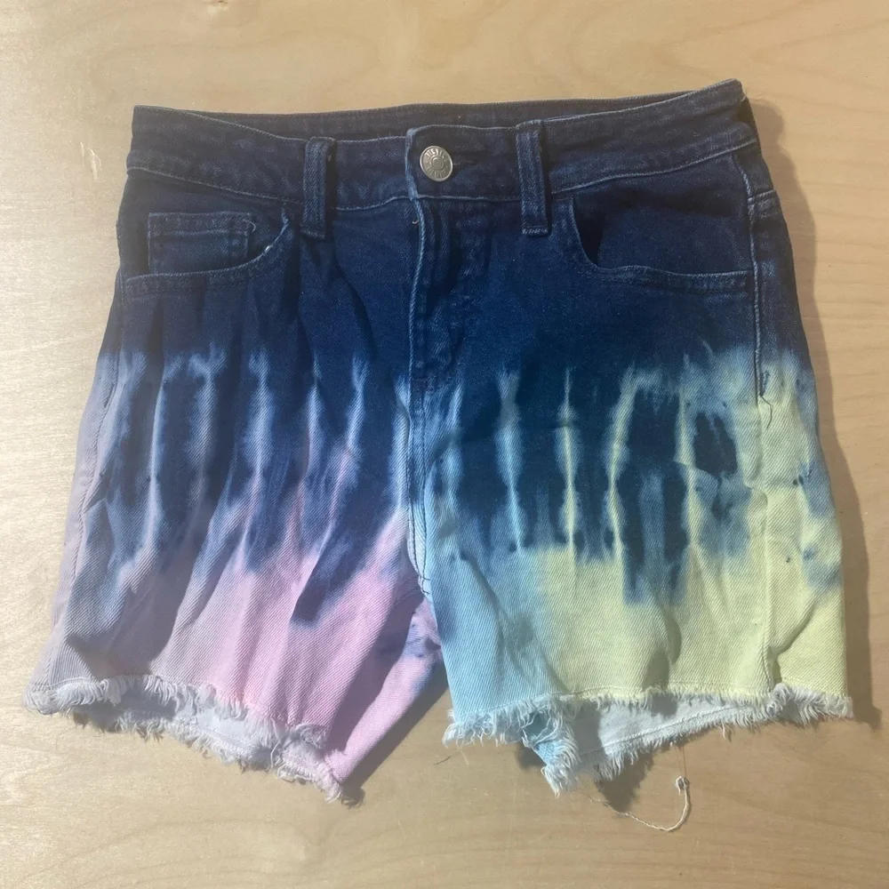 Justice Multicolor Tie-Dye Jean Shorts 16 (GA)